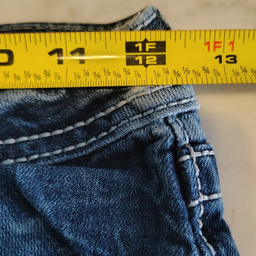 Miss Me Denim Bermuda Shirts With Embroidered Rhinestone Pockets Size 12 Girls